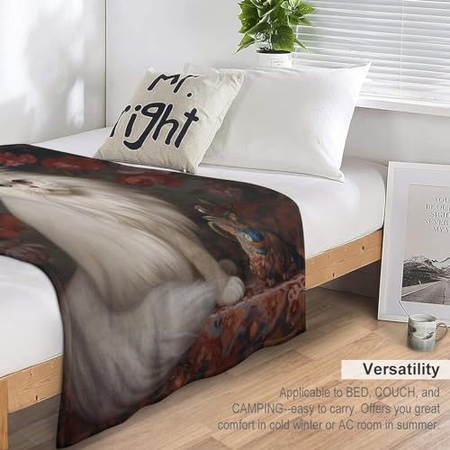 Couverture polaire animal chat plaid canapé flannel doux lit 130x180