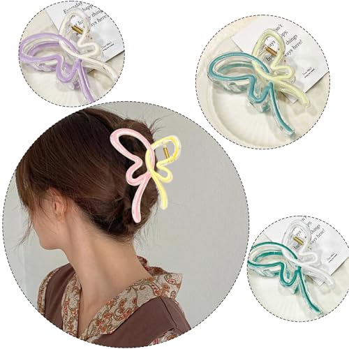 4 Pcs Womens Hair Clips, Large Aesthetic Hair Clips, Hair Claw, Large Claw Clips for Thick Hair Gradient, Big Hair Clips - Image 4