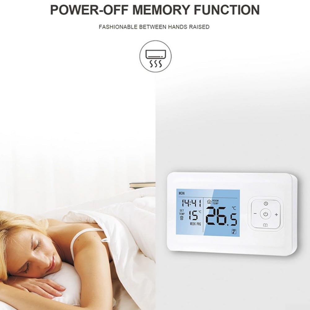 Termostato Programmabile WiFi Astuto per Caldaia e Riscaldamento, Telecomando TuyaSmart Life, Wireless Wifi Phone App Controllo