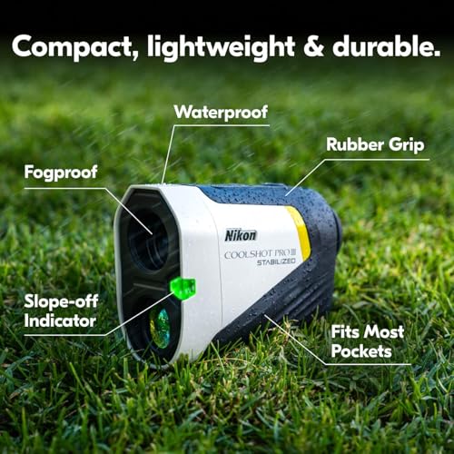NIKON COOLSHOT PROIII STABILIZED Golf Laser Rangefinder | Waterproof 6X Monocular Optics with Hyper Read, Slope Compensation & Dual Locked ON Quake | Golf & Actual Distance Modes - image 7