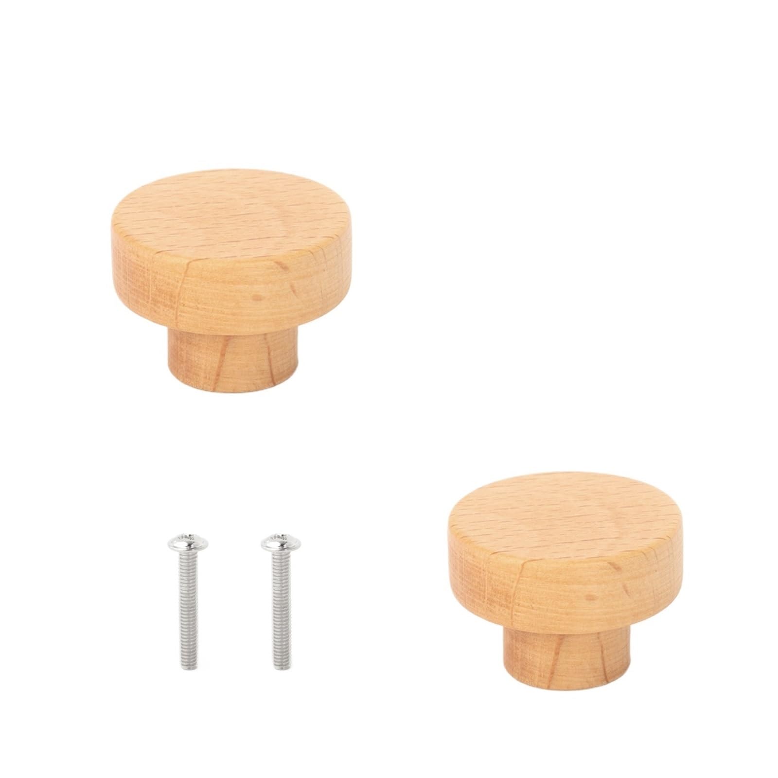 SNGUOQ 5PCS Wood Knobs Wooden Round Knob and Pull Furniture Door Handles for Cabinet Wardrobe Drawer Cupboard for Cabinet Drawer Shoes(Type 3)