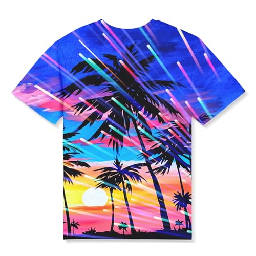 Image of Linnhoy Kids 3D Print Fashion Graphic T-Shirts for Boys Girls 6-16 Years