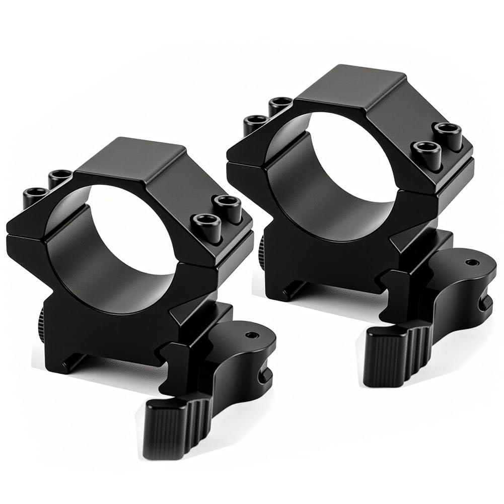 UniqueFire Scope Rings Mount, 1" 25.4mm Quick Release Rifle Scope Rings, Universal Barrel Flashlight Mounts for 20mm Picatinny Rails (Hight_K23-3)
