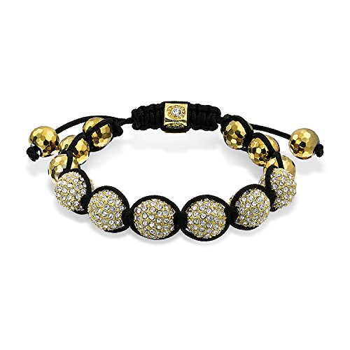 Bling Jewelry Oro Tono Pave Sfera di Cristallo