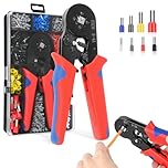 Pesutei Crimping Tool Set with 1900 Bootlace Ferrules, Ferrule Crimping Tool 0.25-10 mm²(AWG 23-7), Self-Adjustable Ratchet Wire Crimping Tool, Ideal for Professional Electrical& Automotive
