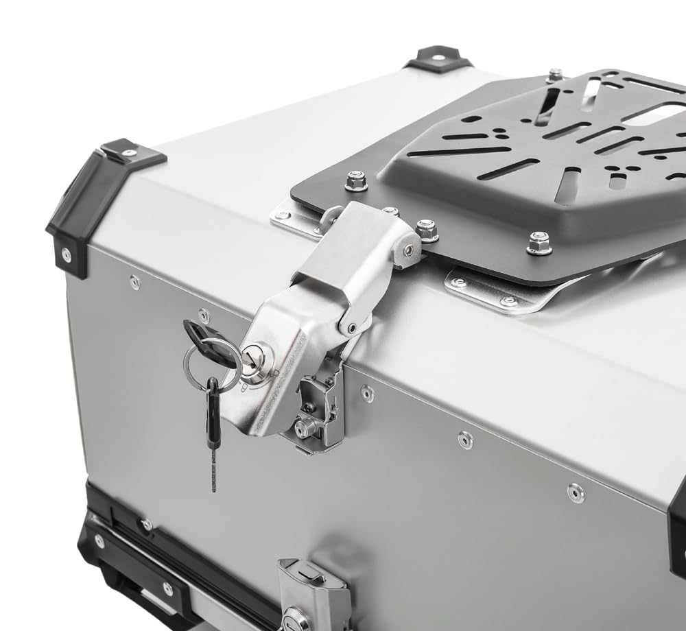 Top Case kompatibel mit BMW R 1250 GS/Adventure Aluminium Bagtecs XB65 Silber