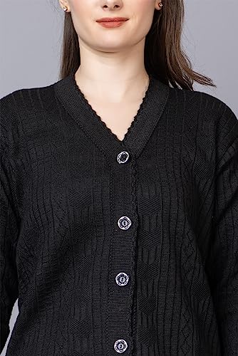 Image of Wear lusso Women Sweater for Winter Woolen Acrylic Full Sleeves V Neck Stylish Design Cardigan Girls /Ladies
