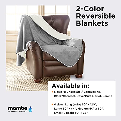 Mambe Small Indoor Blanket Buff Dove - Soft And Silky Waterproof Throw - Machine Washable Fleece - For Protecting Furniture From Stains And Accidents - For Dog And Pet Fur #TOP3