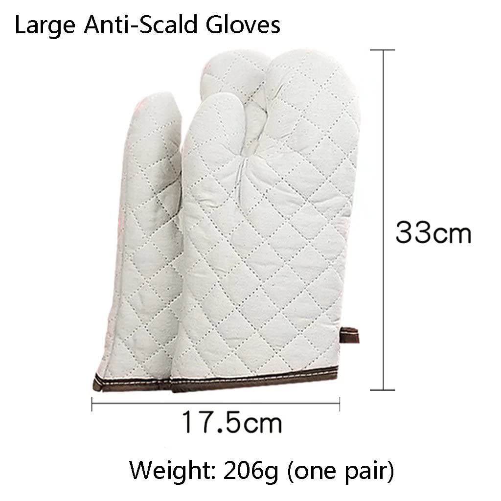 Guanti da Forno, Guanti da Forno, Guanti Resistenti al Calore e antiscottatura, per forni a microonde, Cottura al Forno, grigliate （Grande，33 * 17,5 cm）