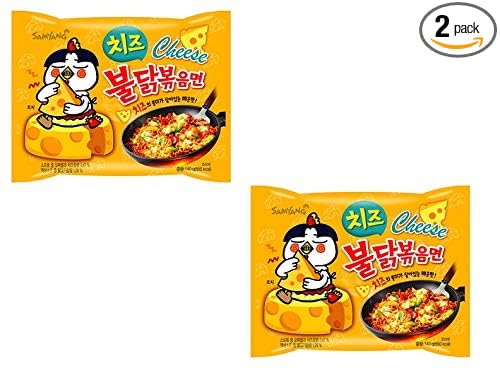 Buldak Chese Hot Chicken Flavour Ramen Instant Korean Noodles - 140 grams*2Pack (Pack of 2) (Imported)
