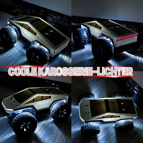 Monster Truck Ferngesteuert, 2,4 GHz 1:18 RC Monstertruck mit LED Blinken, 20km/h Ferngesteuertes Auto ab 3 4 5 6 8 Jahre, Hobby Offroad Monster RC Truck, Geschenke für Jungen und Mädchen