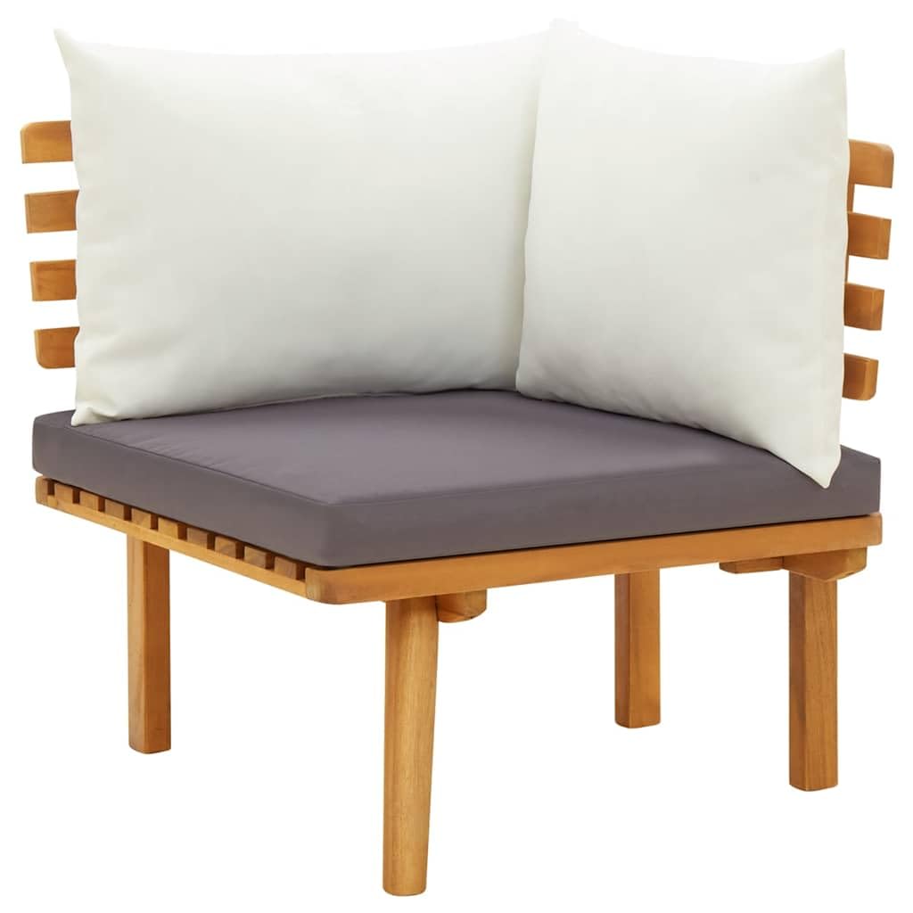 vidaXL Divano Angolare da Giardino con Cuscini Sofa Salotto da Esterni Arredo da Giardino Accessori per Patio Legno Massello di Acacia