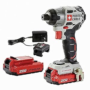PORTER-CABLE 20V MAX Impact Driver, 1/4 Inch, 2,700 RPM, Battery and Charger Included (PCCK647LB)