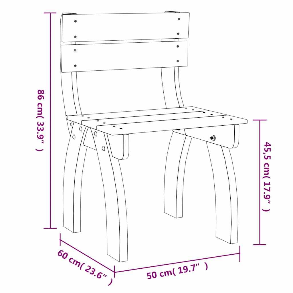 Silla de jardín robusta de madera de pino impregnada con respaldo para exteriores, silla de jardín estable para terraza y jardín, fácil de montar