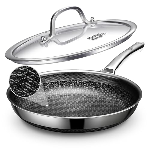 Yonida Non Stick Frying Pans, 12-inch with Lid, Induction Compatible Cooking Pan, PFOA Free Cookware