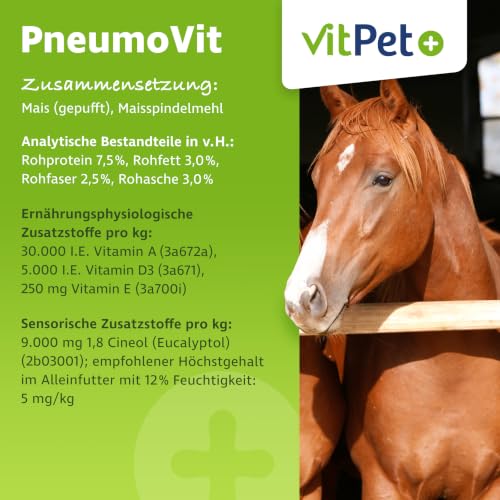 VitPet+ PneumoVit | Husten Pferd | Schleimlöser für Atemwege & Bronchien