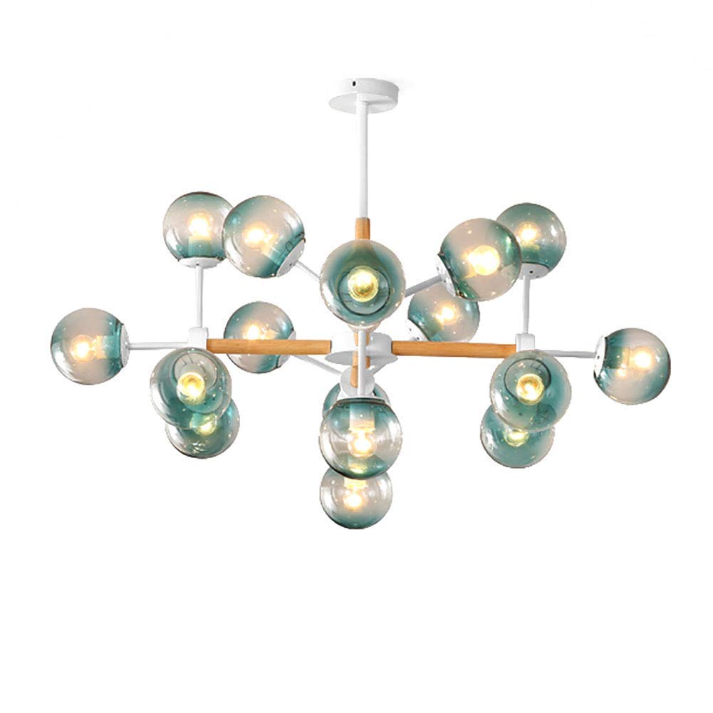 LYMSXAZOU Industrial Vintage 9Light Solid Wood Ceiling Light Fixture Design for Kitchen Dining & Living RoomBlue Finish Perfect Home Decor Modern Spaces