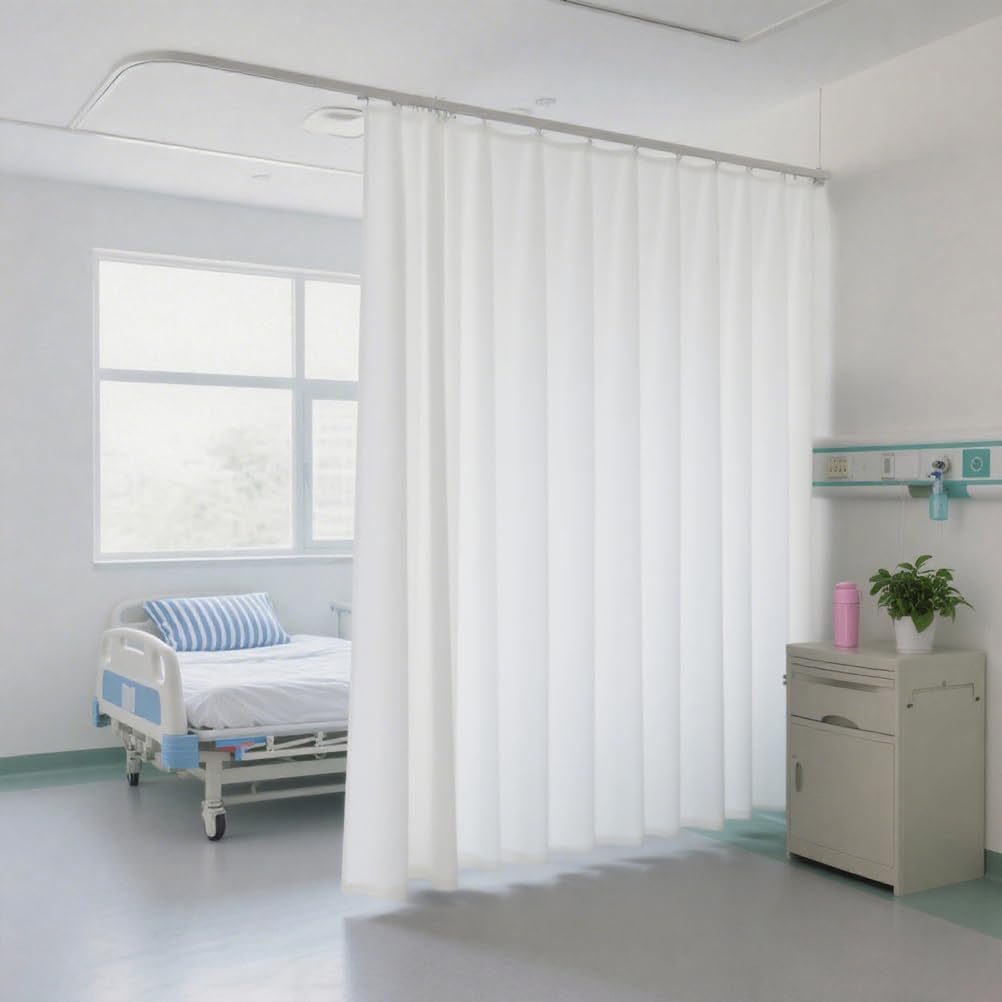 Mofgoe White Privacy Medical Curtains, Retardant Medical Room Divider Curtains With Flexible Tracks, Extra Wide Hospital Curtain, For Hospital, Living Room, Clinic,,4 * 2.7M/13 * 8.8Ft