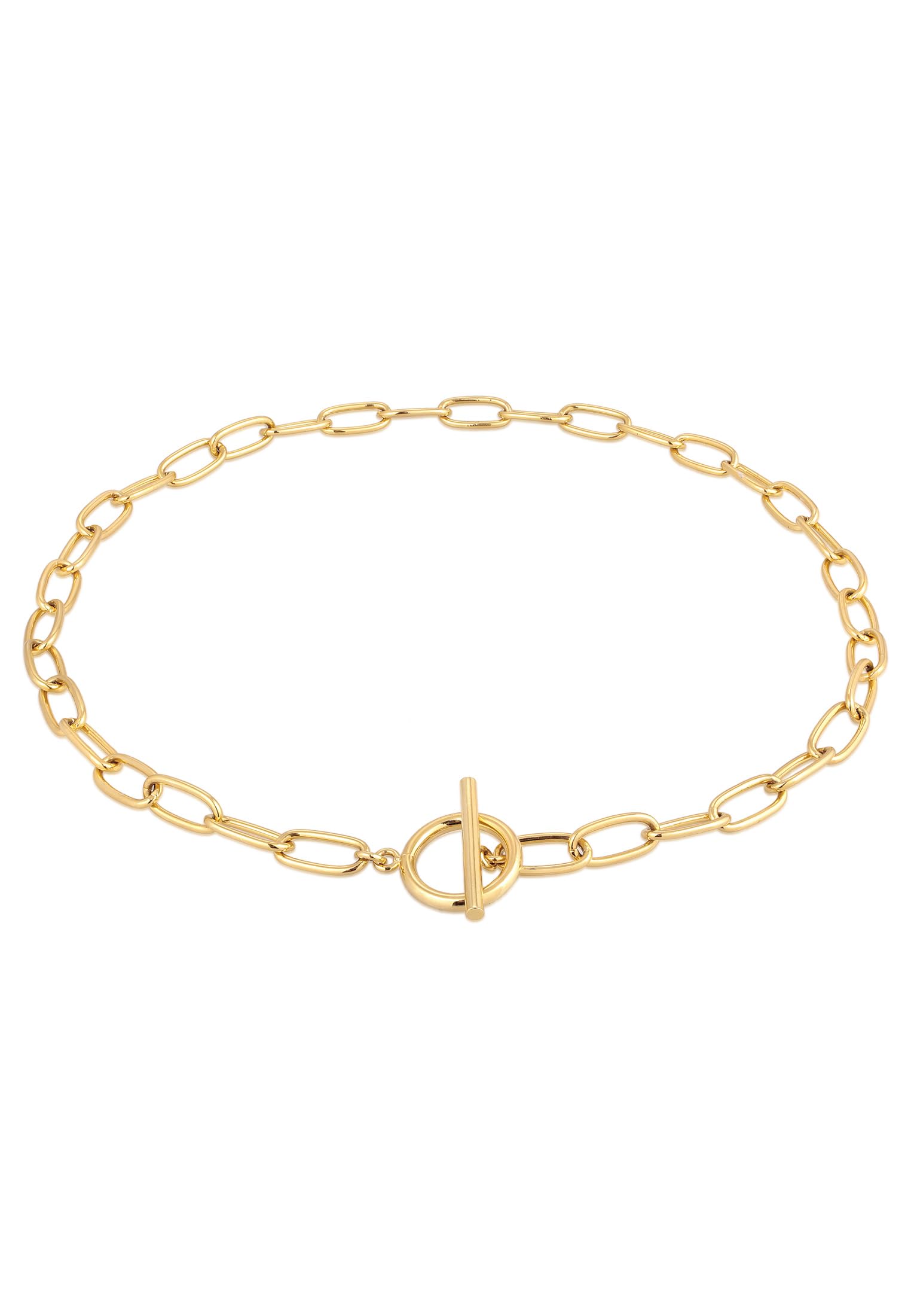 Elli Collares Mujeres Eslabones Básico Cierre en T Color Oro