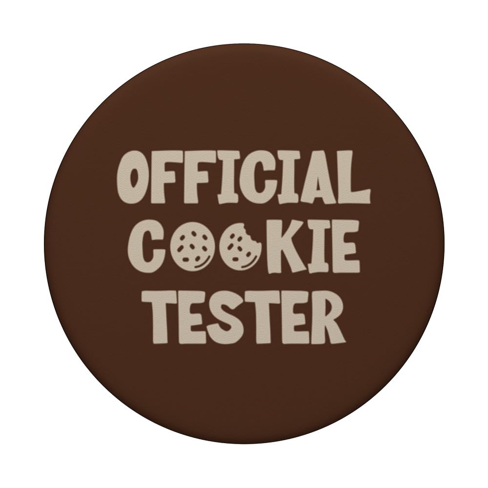 Official Cookie Tester Funny Foodie Lover PopSockets Adhesive PopGrip, Black - Image 3