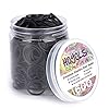 HOYOLS 3/4” Inches Black Hair Rubber Bands for Hair Ties Small Mini Elastics Bands Large Braiding Ponytail Holders for Baby Toddler Girls Kids No Damage 600pcs (M) Latex-Free
