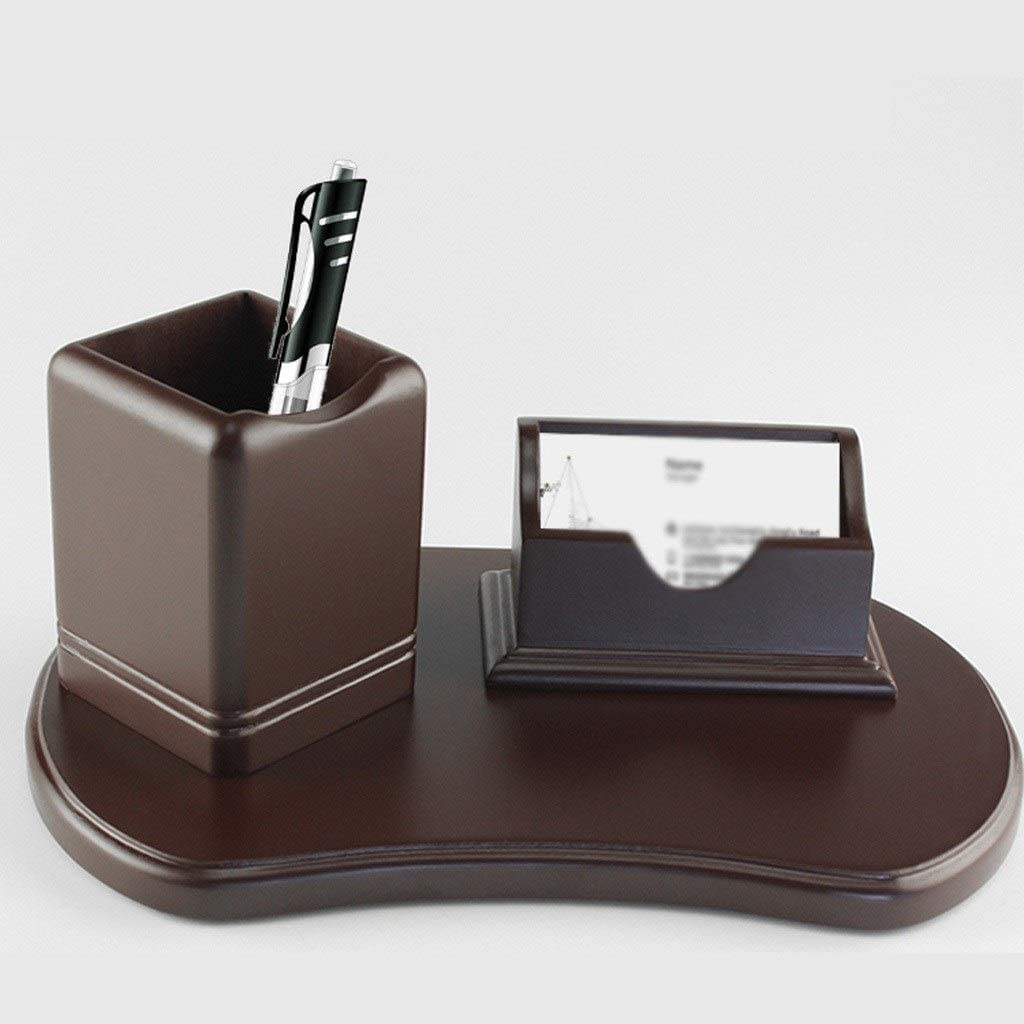 Papelería Portalápices de Madera, portalápices de Moda Creativa multifunción, Caja de Almacenamiento de Tarjetas de Visita de Oficina de Gran Capacidad Portalápices
