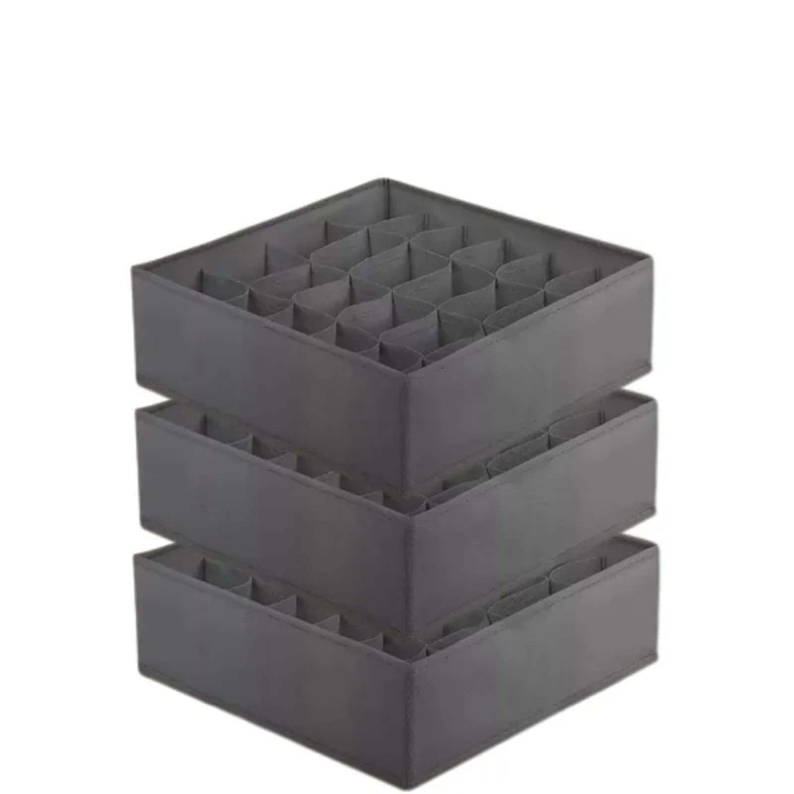 GYTTDERFL Sock Organiser Underwear Organizers Of Cabinet And Drawer Wardrobe Clothes Bra Organizer For Socks Pants Fabric Foldable Storage Box(Grey-24grids-3)