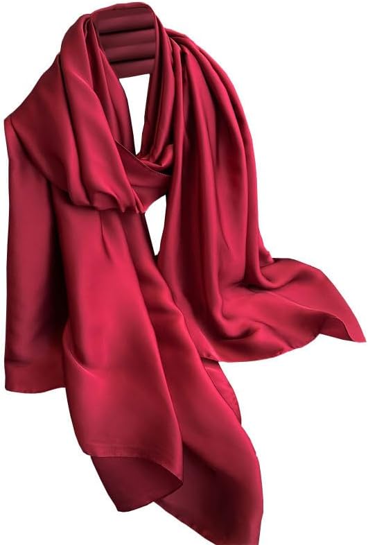 Long Silk Feeling Satin Scarf Smooth Lightweight Sunscreen Satin Shawls Wrap Headscarf for Women