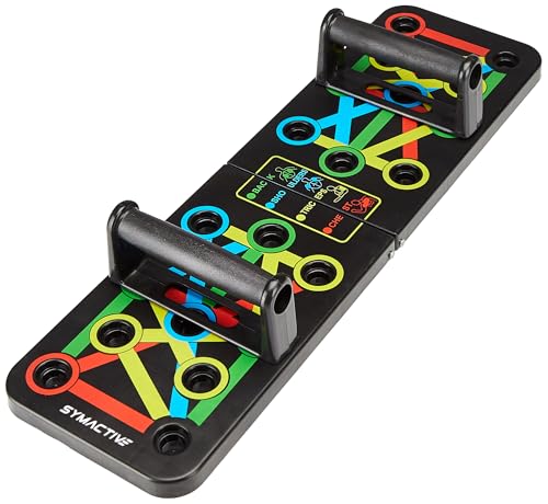 Image of Amazon Brand - Symactive 15-in-1 Foldable Push-Up Board Combo with Bars, Gloves, Skipping Rope and Carry Bag - Unisex Home Workout System