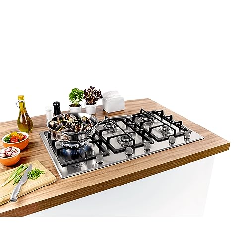 Cooktop 5 bocas Brastemp Gourmand Inox com duplachama e trempe com ferro fundido - BDK90DR 220V