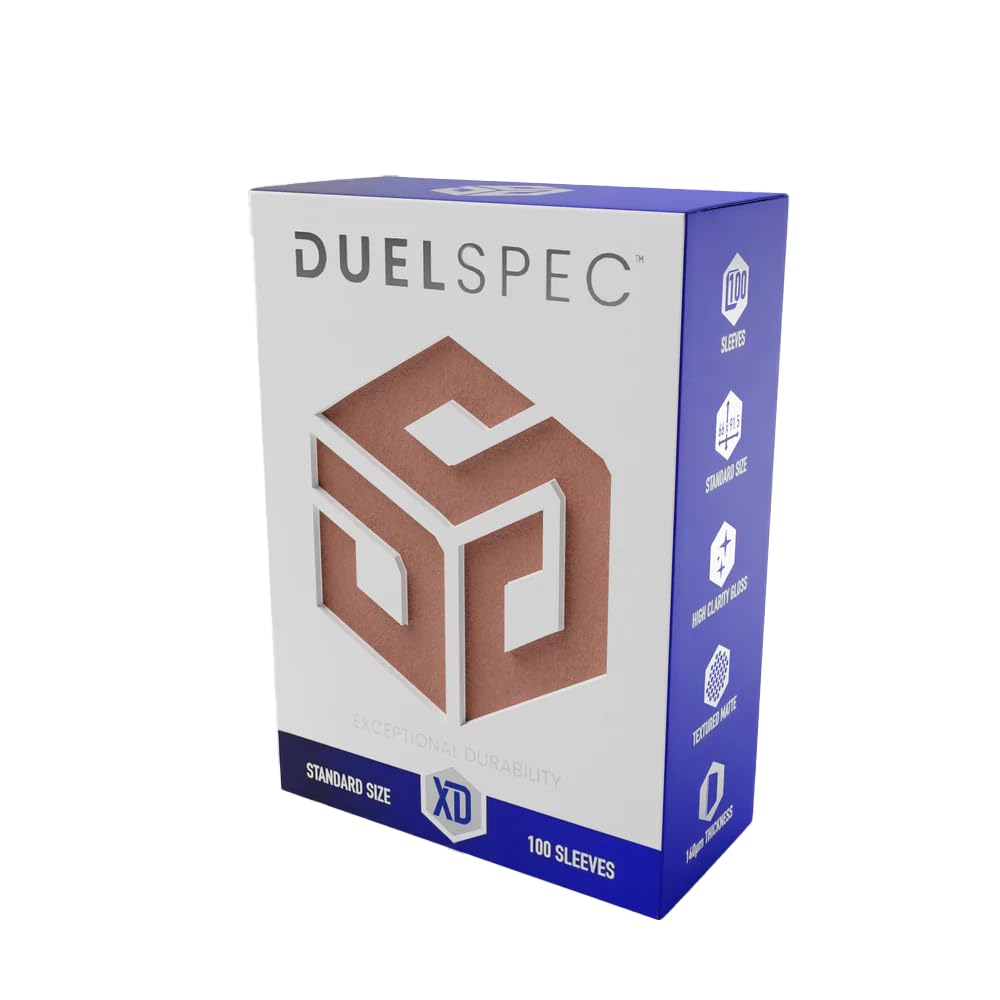 DuelSpec XD Premium TCG Card Sleeves – Rose Gold – 100 Pack Standard Size 66x91mm Matte Deck Protectors, Clear Front & Opaque Back, Tournament Grade