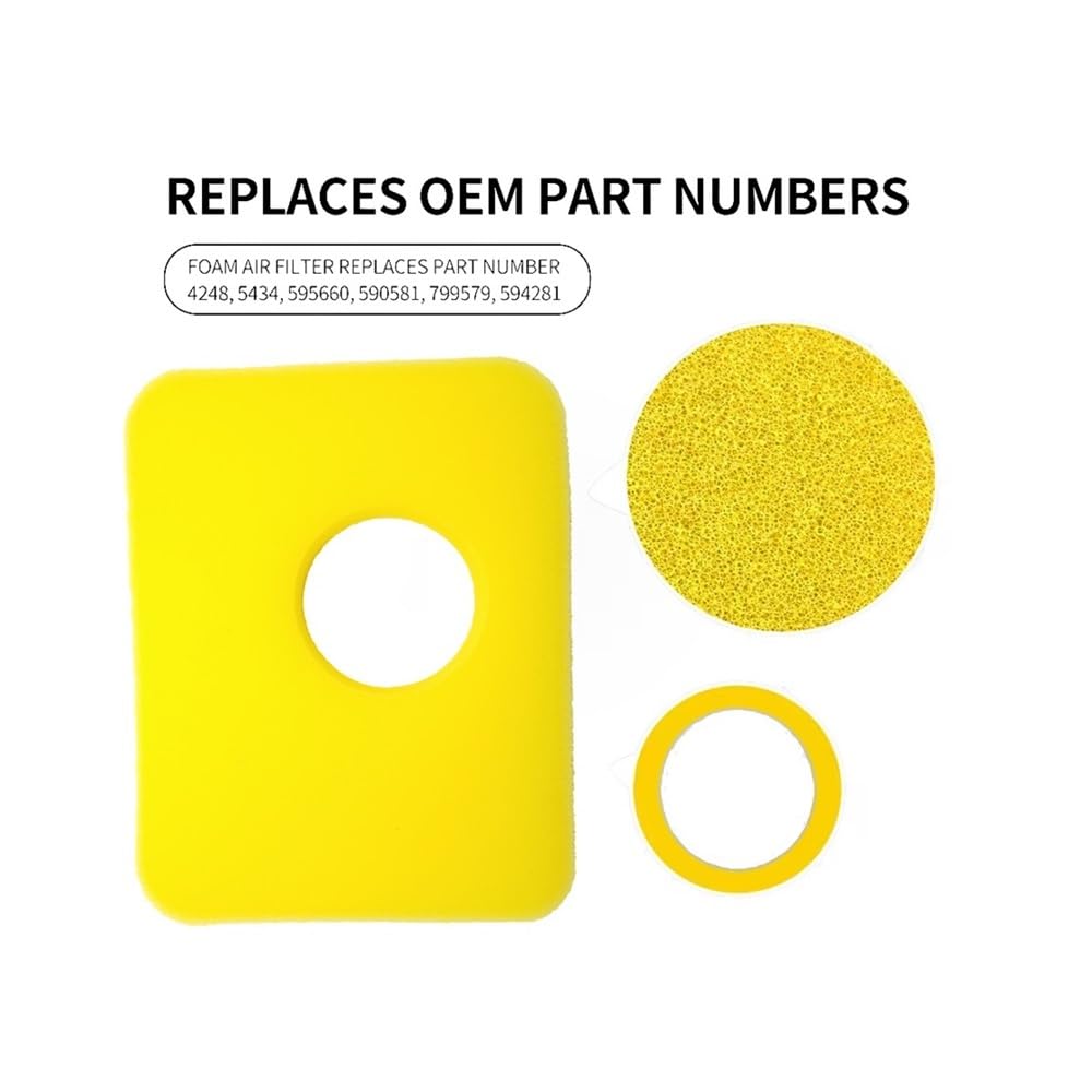 Filtro de Aire de Espuma Compatible con cortacésped con Motor de Las Series 799579, 4248, 5434, 09P602, 09P702 y 550e-550ex.