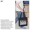 am Keith Haring Vinyl Record Tote Bag | Heavy Duty Canvas Bag for Vinyl, Books, Shopping and More, Ideal for Everyday Use, Black, Large #3