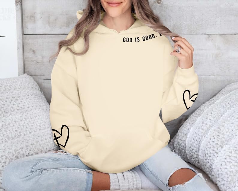 FAYALEQ Christian Sweatshirt For Women God Is Good Hoodies Faith Pullover Bible Verse Long Sleeve Tops - Image 4