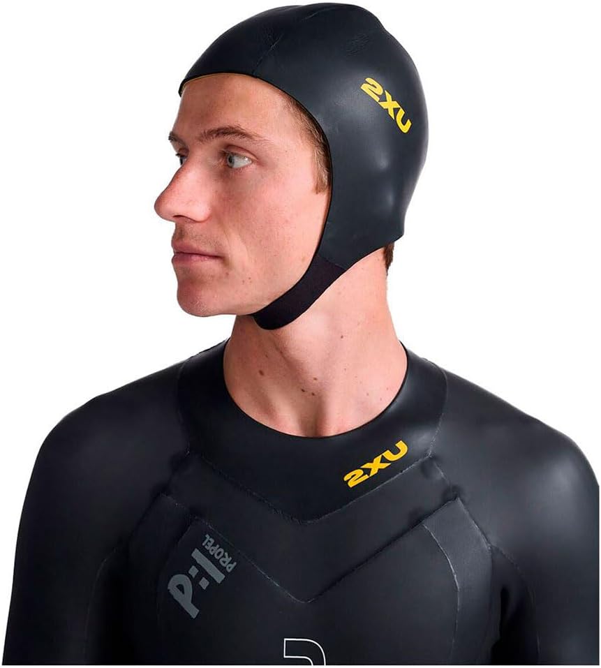 2XU Propel Neoprene Swim Cap UW7024f - Black/Ambition Size - S-M