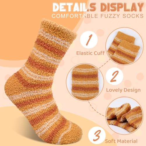 YSense Fuzzy Socks for Women 5 Pairs Warm Fluffy Winter Stocking Soft Cute Cat Animal Socks4