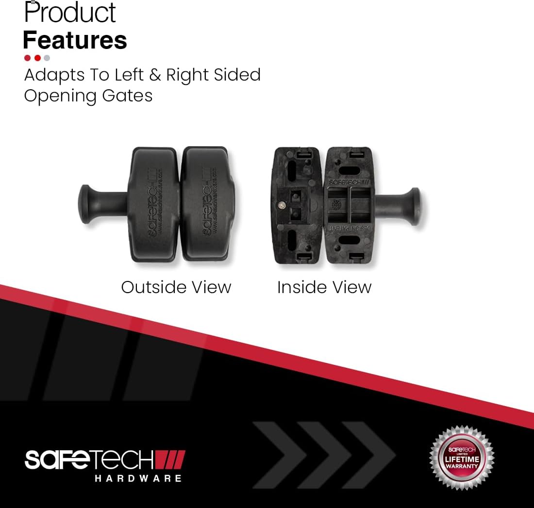 Side Pull Pool Gate Latch W/TopKlik Self Closing Hinge & Gate Handle