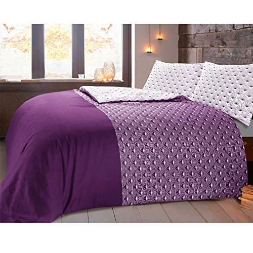 NIMSAY HOME Paloma 100% Algodón Funda Nórdica 140 x 200 cm y Funda Almohada 63 x 63 cm, Púrpura Cover