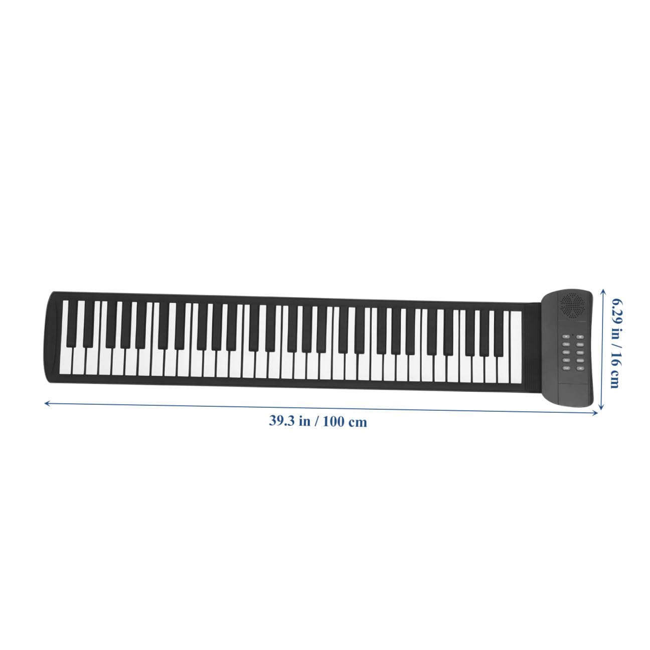 Pianoforte Nero Tasti Portatile 61 Elettronico Pieghevole