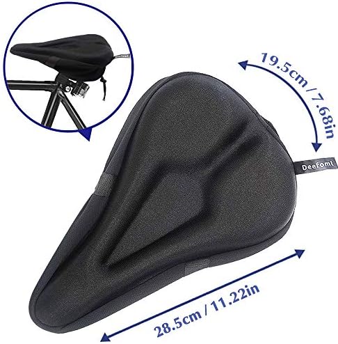 Deefoml Gel Bike Seat Cover Soft Saddle Cushion Padded for bicycle with Water&Dust Resistant Cover for Mountain Bike Exercise Bike