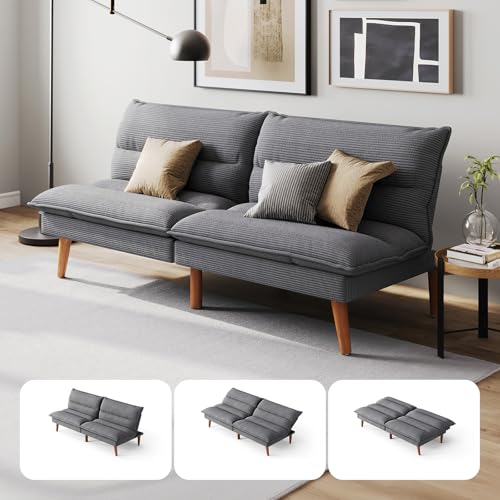 LINSY HOME Convertible Corduroy Futon Sofa Bed