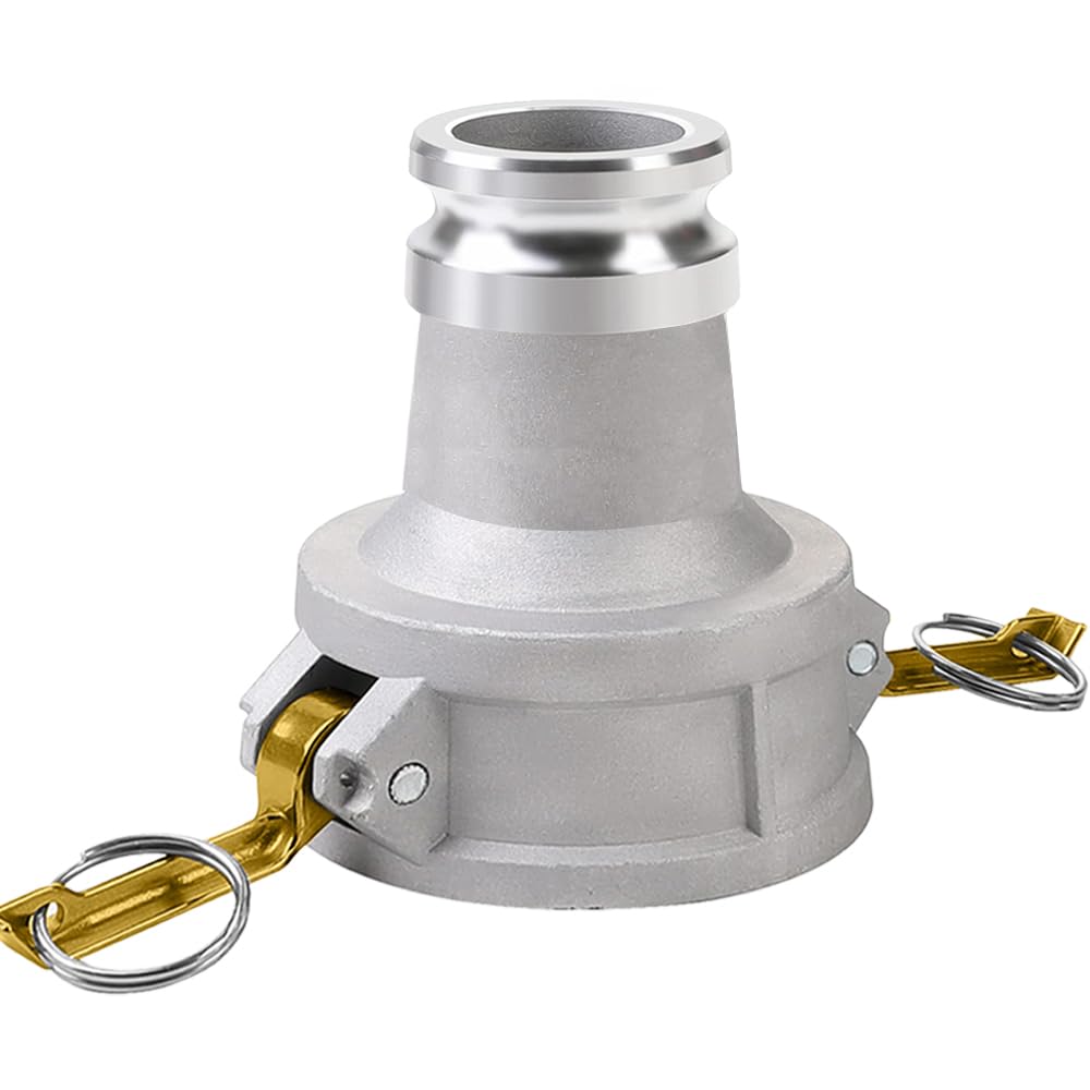 Camlock Tipo de montaje DA, Camlock hembra de 4 pulgadas x Camlock macho de 3 pulgadas, adaptador reductor, accesorio de manguera de ranura de leva (plateado, Camlock hembra de 4 pulgadas x Camlock