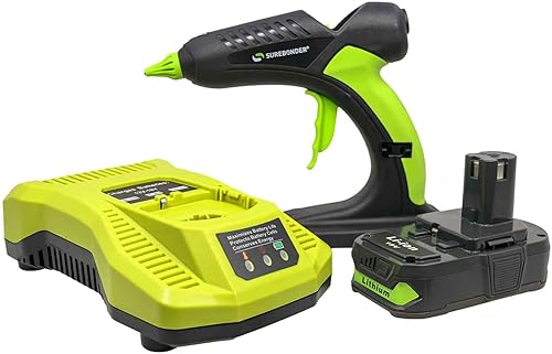 PRO2-60KIT - Kit de pistola de pegamento termofusible profesional de 60 vatios batería Ryobi y cargador incluidos