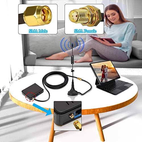 TUOLNK 16.4FT(5M) Wifi Antenna SMA Coaxial Cable Low Loss RG174 Cable with 3PCS SMA Adapters for 2G 3G 4G LTE WiFi, ADS-B, GPS - Image 3