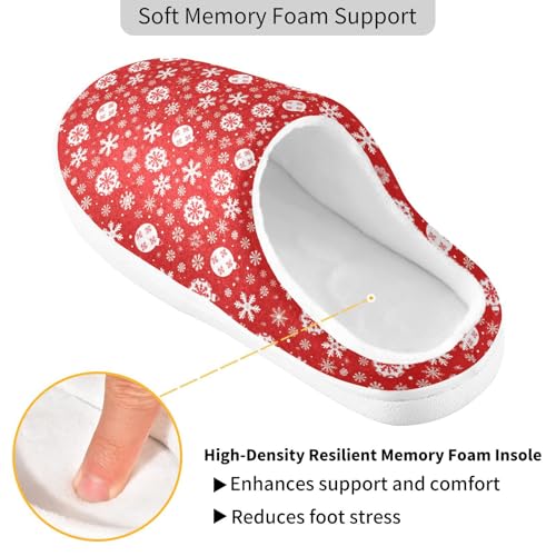 Fuzzy Memory Foam Slippers for Women/Men Christmas Snowflake Ball Pattern Fluffy Winter House Shoes Indoor and Outdoor3