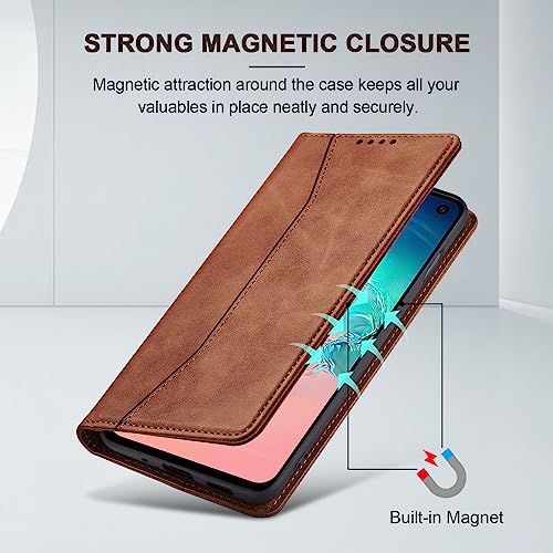 Image of Jasonyu Flip Wallet Case for Samsung Galaxy S10e,Brown
