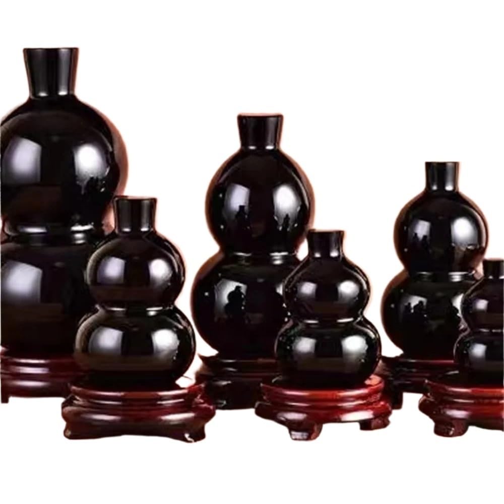 AARTERZZA 1pc 6cm Obsidian Crystal Quartz Gourds Room Office Decoration