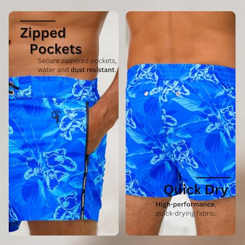 Tucann Men's Trunks 3" Compression Liner Quick Dry Zipper Pocket Chlorine Resistan 4 Way Stretch Swim Shorts for Men2