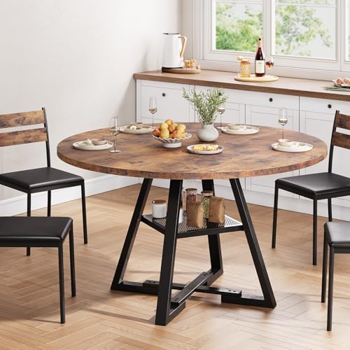 image for Jocoevol Round Dining Table for 4,Kitchen Dining Room Circle Dinner Pe