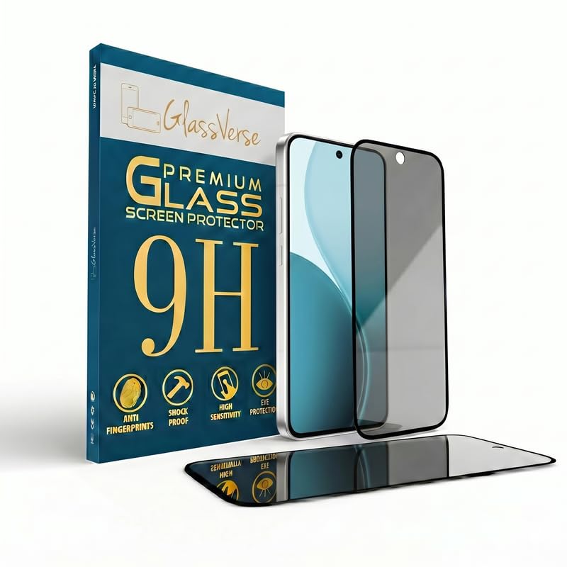 Image of GlassVerse Privacy Tempered Glass for Oppo Reno 14 Pro 5G | Anti Spy Screen Protector, 9H Hardness, Edge to Edge, Case Friendly, Hassle-less Installation Kit Included. (Pack of 2)